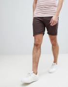Asos Design Slim Chino Shorts In Brown - Brown