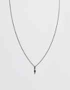 Asos Design Necklace With Ditsy Lightning Bolt In Gunmetal-gray