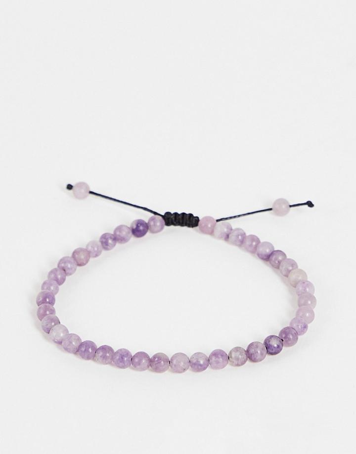 Bolongaro Trevor Stone Skull Bracelet In Lilac-purple