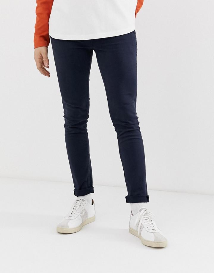 Jack & Jones Skinny Fit Jeans In Navy Denim - Navy