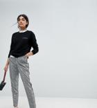 Asos Tall Tailored Pants In Mono Check With Sports Trim - Multi