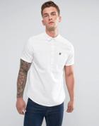 Lyle & Scott Garment Dye Oxford Short Sleeve Overhead Shirt White - White