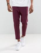 Asos Tapered Cropped Pants In Purple - Purple