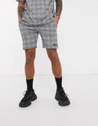 Good For Nothing Check Shorts With Toggle In Gray-grey