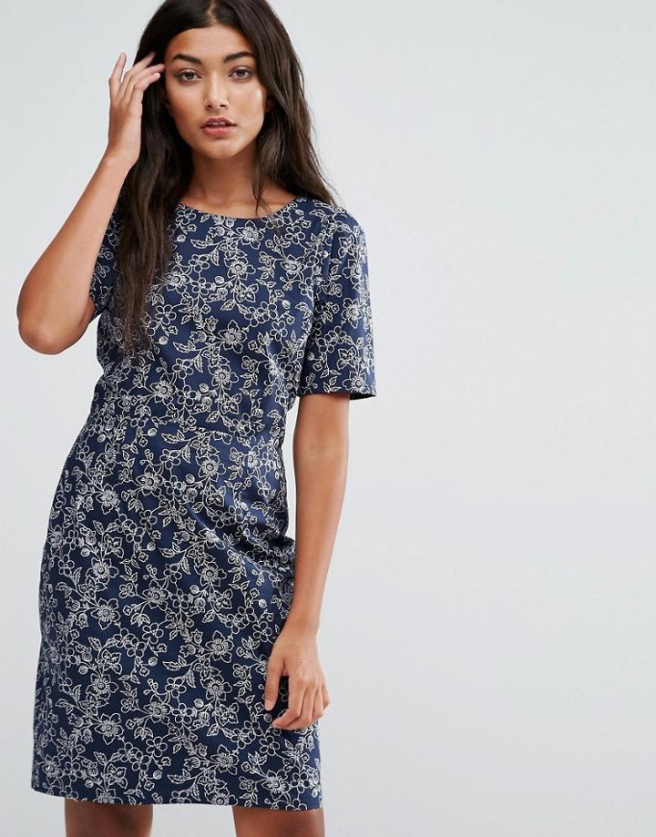 Trollied Dolly Shifty Sista Floral Print Dress - Blue
