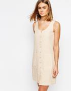 Daisy Street Dress With Button Front And Pockets - Cream