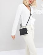 Oasis Leather Cross Body Bag In Black - Black
