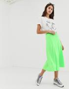 Zya Midi Skirt With Waist Strap Detail - Green