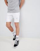 Bershka Slim Fit Denim Shorts In White - White