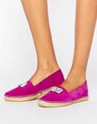 Park Lane Jewel Suede Espadrilles - Fuschia
