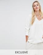 Micha Boucle Oversized Boyfriend Sweater - Ivory