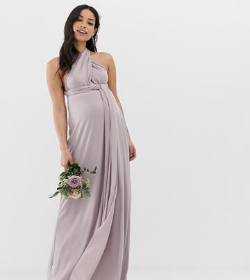 Tfnc Maternity Bridesmaid Exclusive Multiway Maxi Dress In Gray - Gray