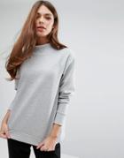 Pieces Hilde Turtleneck Sweatshirt - Gray