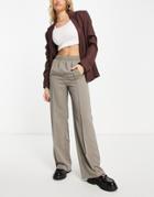 Topshop Pinseam Straight Pants In Gray