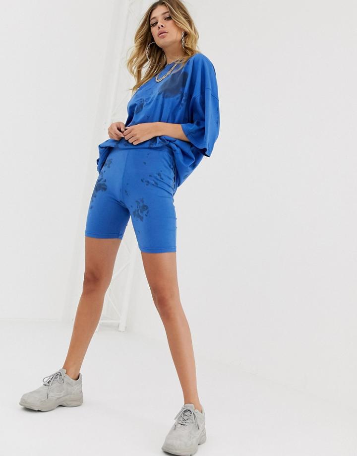 Public Desire Sweat Shorts In Tie Dye Two-piece - Blue