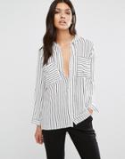 Y.a.s Fast Shirt In White Stripe - Multi