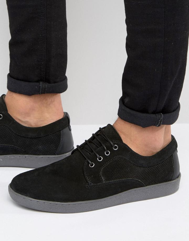 Red Tape Suede Sneakers In Black - Black
