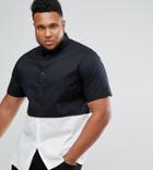 Asos Plus Skinny Fit Cut & Sew Shirt - Black