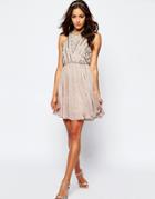 Asos Wedding Crop Top Embellished Mini Dress - Mink
