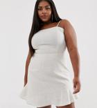Unique21 Hero Natural Linen Ruffle Hem Cami Dress - Cream