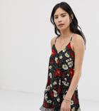 Kiss The Sky Cami Mini Dress In Mixed Print - Black