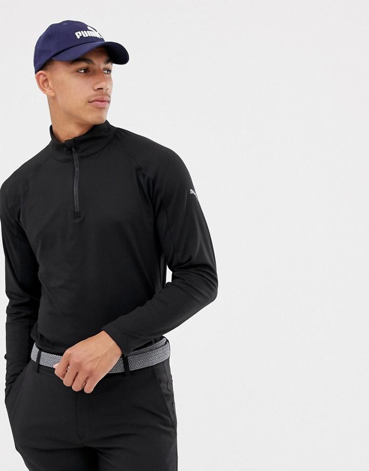 Puma Golf Half Zip Sweat In Black - Black
