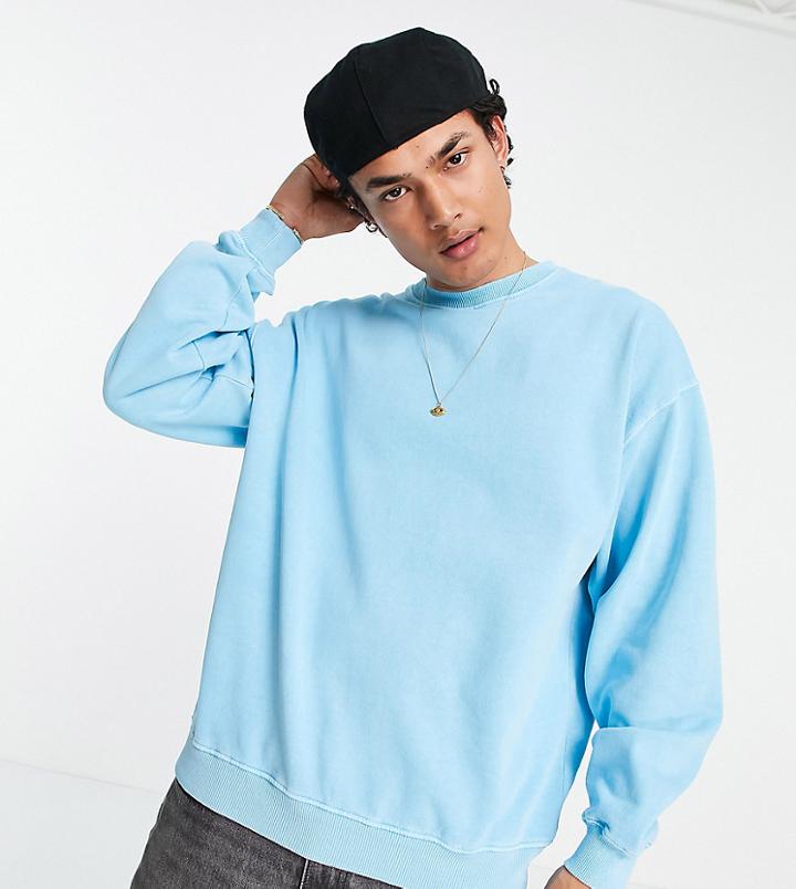 Reclaimed Vintage Inspired Washed Sweatshirt In Blue-blues