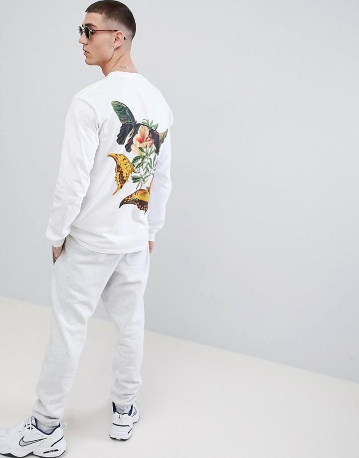 French Montana Jungle Long Sleeve T-shirt In White With Back Print - White