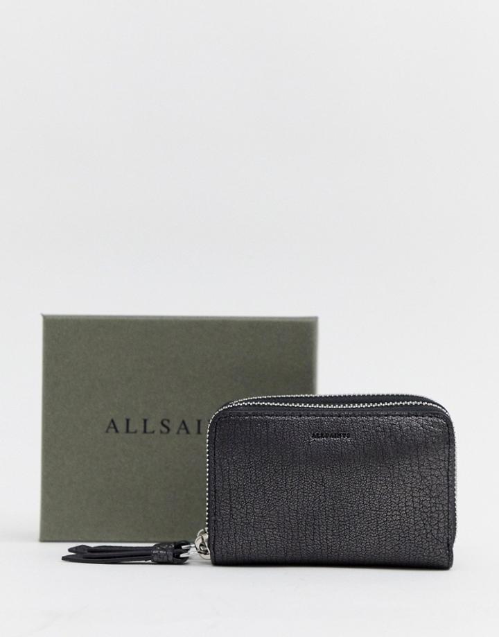 Allsaints Fetch Mini Purse In Gunmetal - Black