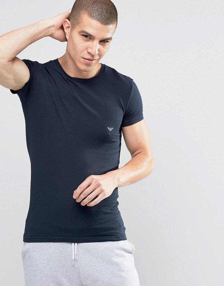 Emporio Armani Muscle Fit T-shirt In Navy Crew Neck - Navy