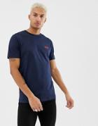 Hugo Durned-u3 Reverse Small Logo T-shirt In Blue - Navy