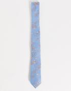 Asos Design Slim Tie In Baby Blue Floral-blues