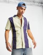Harry Brown Slim Fit Short Sleeve Revere Stripe Shirt-white
