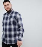 Jack & Jones Originals Plus Size Brushed Check Shirt In Slim Fit - Navy