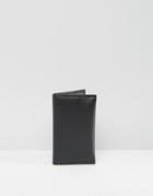 Saville Row Leather Card Holder With Suede Inner - Black
