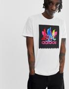 Adidas Skateboarding Trefoil Graphic Logo Print T-shirt In White - White