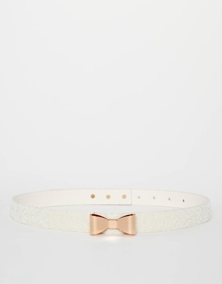 Asos Caviar Bow Waist Belt - White