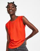 French Connection Crepe Light Capped Sleeve T-shirt In Red