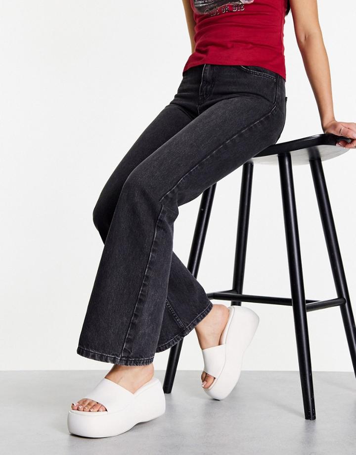 Topshop Wren Chunky Flatform Mule In White