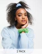 My Accessories London Hair Scrunchie Multipack X 2 In Terrycloth