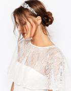 New Look Rhinestone Elasticated Headband - White