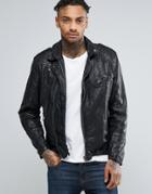 Pepe Godot Leather Biker Jacket - Black