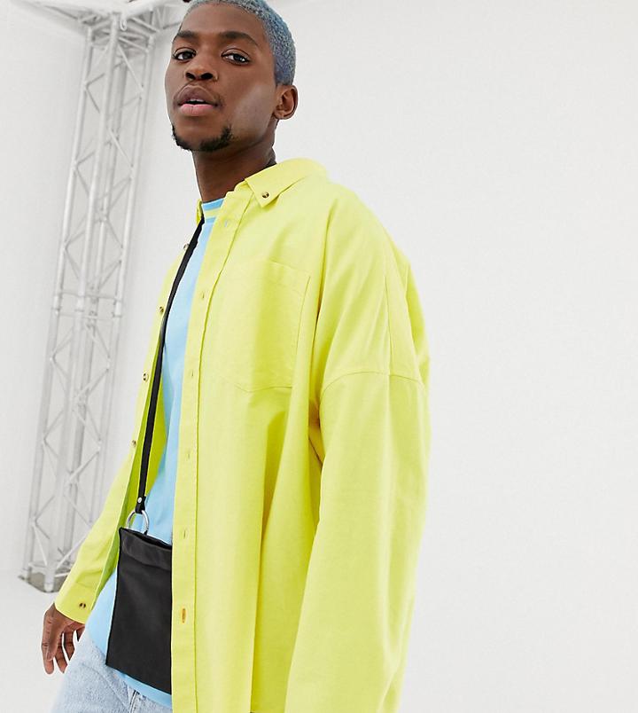 Collusion Oversized Oxford Shirt In Yellow