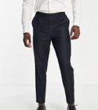 Harry Brown Tall High Waisted Pleated Pants-navy