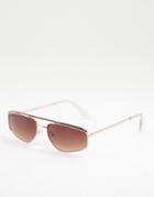 Jeepers Peepers Women's Square Sunglasses In Silver With Brown Lens