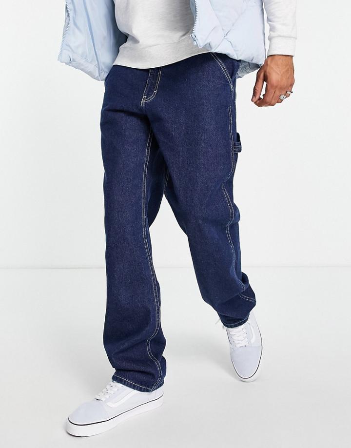 Vans Drill Chore Relaxed Jeans In Dark Wash-blues