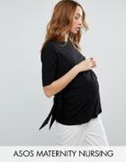 Asos Maternity Nursing Tie Side T-shirt - Black