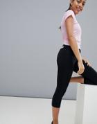 Asos 4505 Cropped Gym Legging With Seam Detail - Black