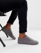 Asos Design Sneakers In Faux Gray Suede - Gray