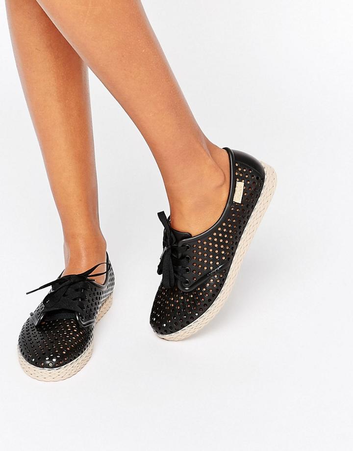 Zaxy Lace Up Espadrille - Black